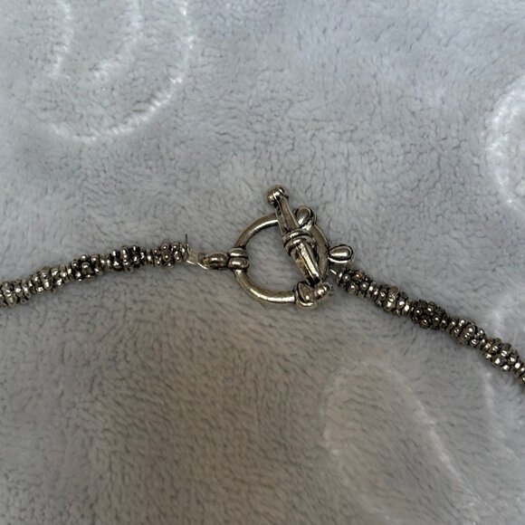 Hand Crafted Rectangle Glass Pendant Heart ice look Glass Bead Necklace Earring - Picture 4 of 4